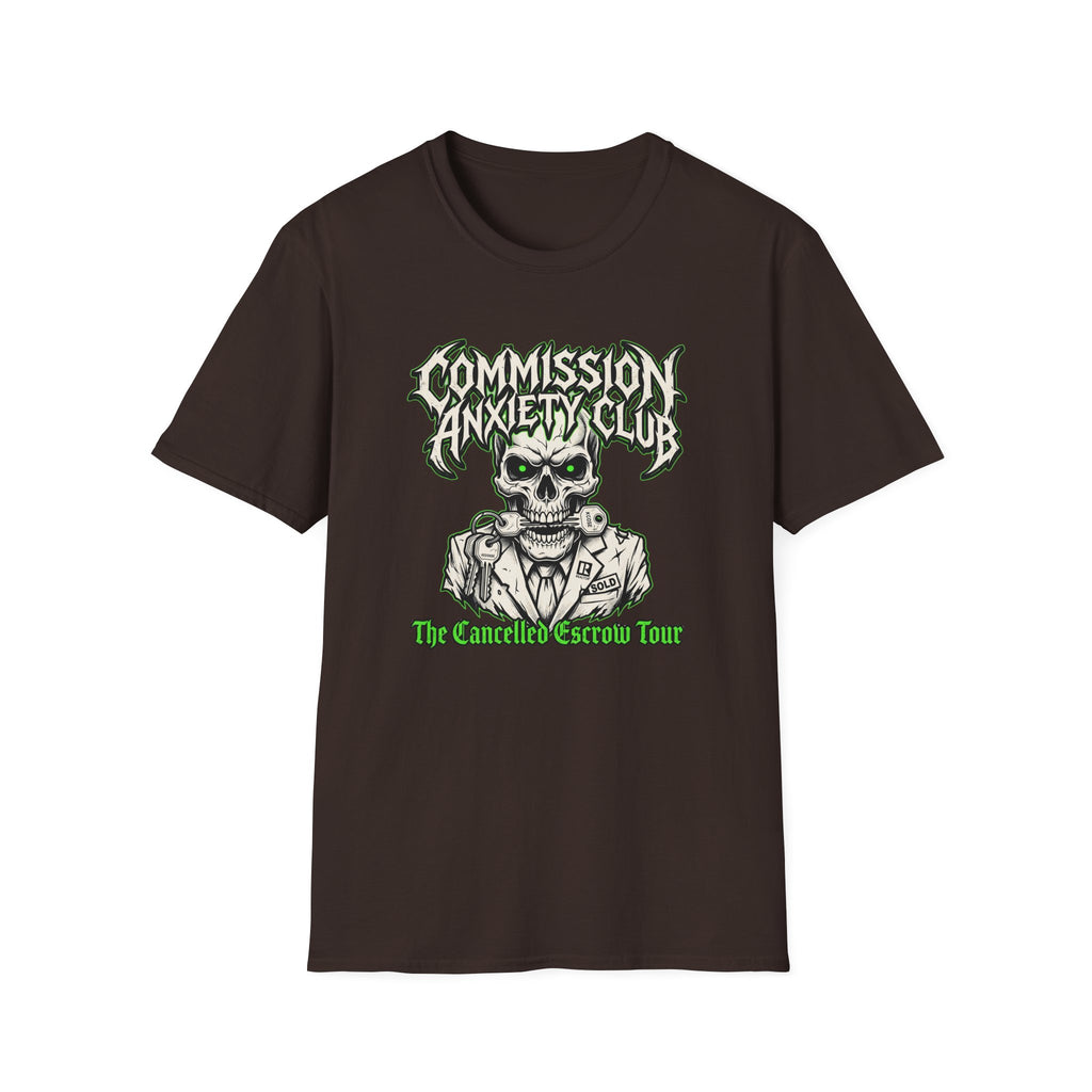 Commission Anxiety Club T‑Shirt — Skull Graphic Tee for Artists & Creators