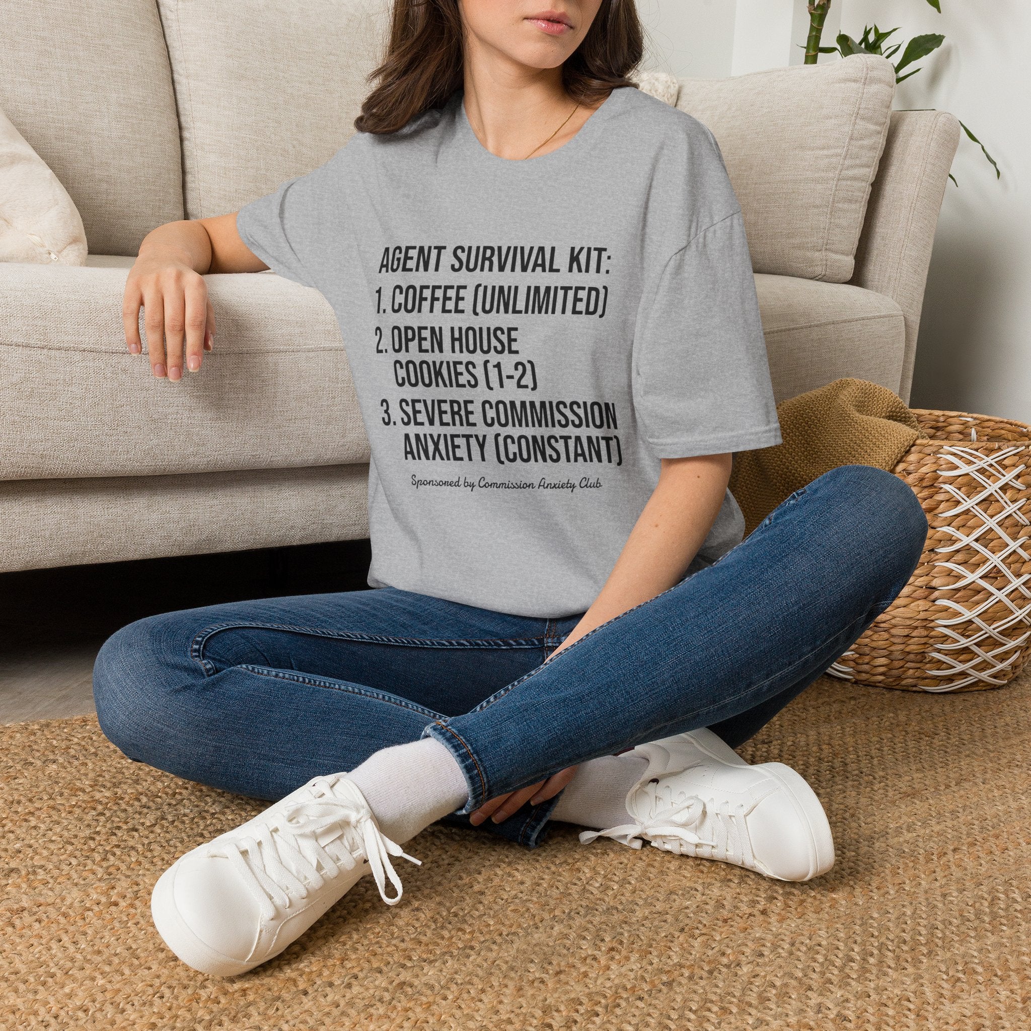 Agent Survival Kit T-Shirt — Funny Real Estate Agent Shirt (Coffee, Open House Cookies)