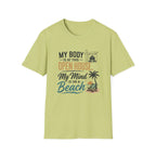 T-Shirt — "My Body Is At This Open House, My Mind Is On A Beach" Beach House Real Estate Tee