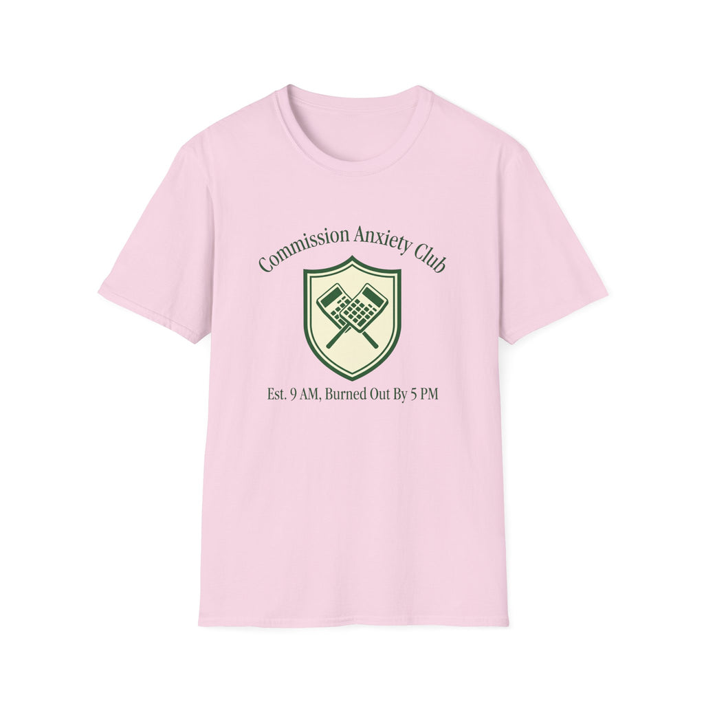 Commission Anxiety Club T‑Shirt — Graphic Art & Finance Humor Tee
