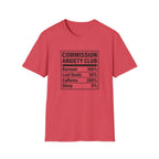 Commission Anxiety Club T-Shirt — Burnout 100%, Caffeine 200% Graphic Tee