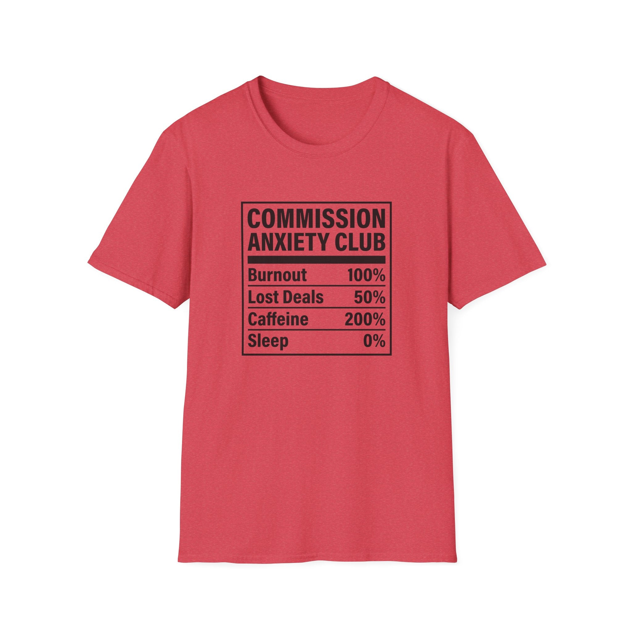 Commission Anxiety Club T-Shirt — Burnout 100%, Caffeine 200% Graphic Tee