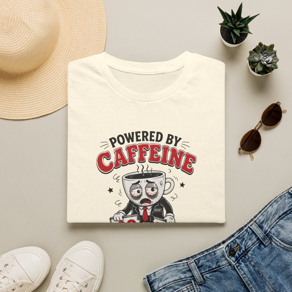 Powered by Caffeine T-Shirt — Funny Realtor life Tee