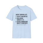 Agent Survival Kit T-Shirt — Funny Real Estate Agent Shirt (Coffee, Open House Cookies)
