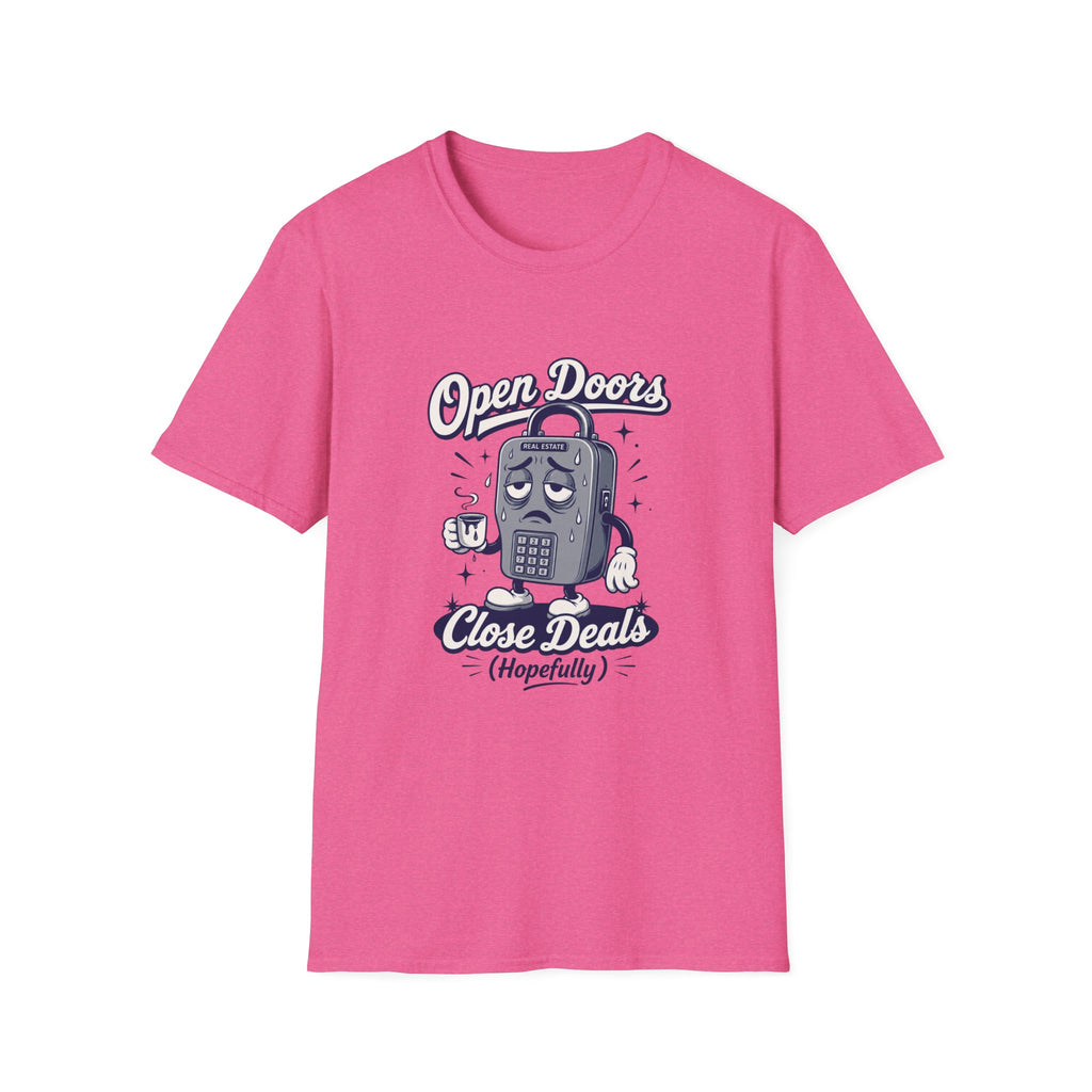 T-shirt Open Doors Close Deals T-Shirt — Real Estate Agent Funny Graphic Tee