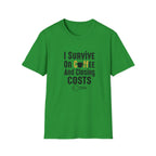 I Survive On Coffee And Closing Costs T-Shirt — Real Estate Agent Coffee Tee