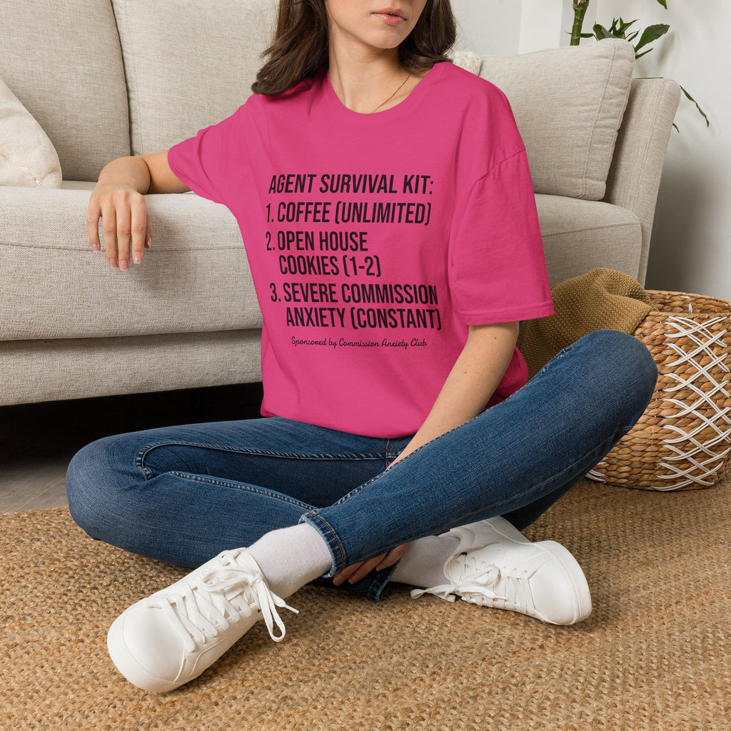Agent Survival Kit T-Shirt — Funny Real Estate Agent Shirt (Coffee, Open House Cookies)
