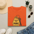 Panic Keychain Graphic T-Shirt — "Commission Anxiety Club" Vintage Badge Tee