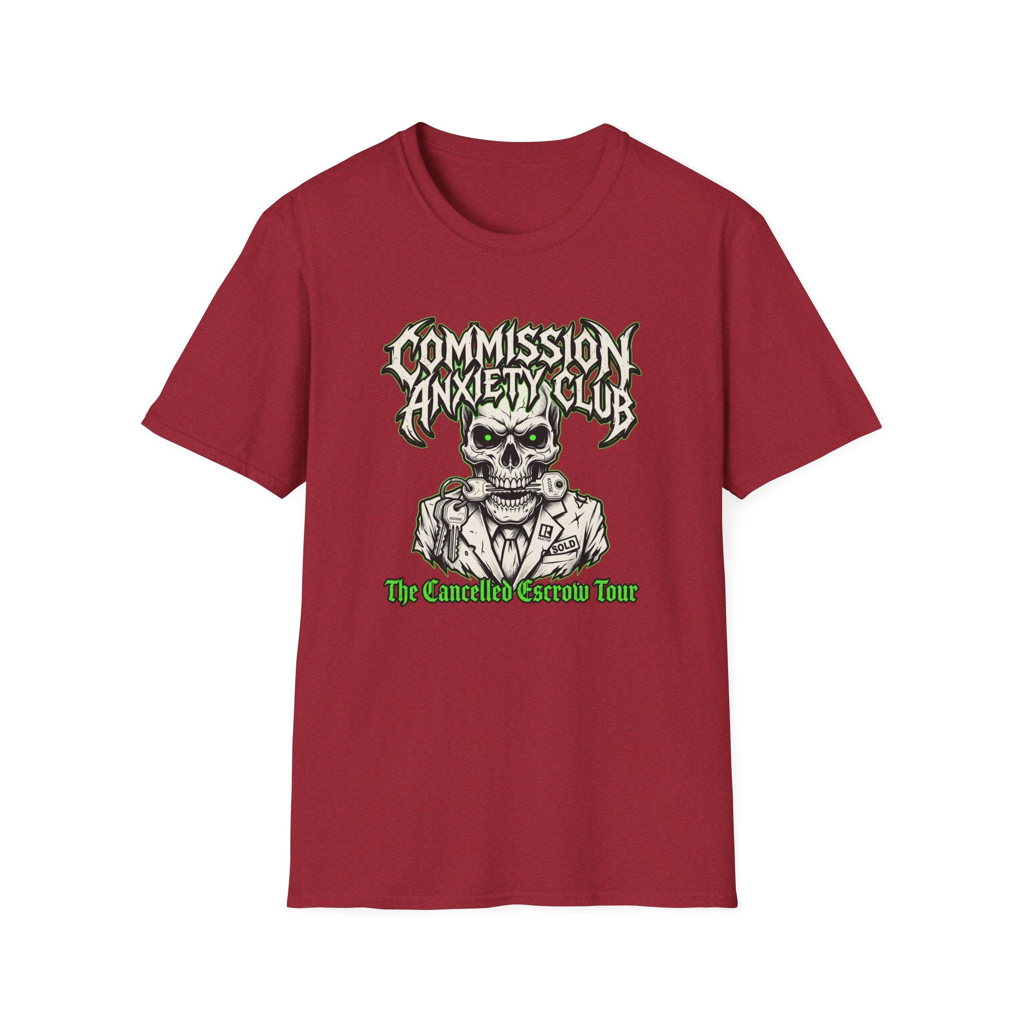 Commission Anxiety Club T‑Shirt — Skull Graphic Tee for Artists & Creators