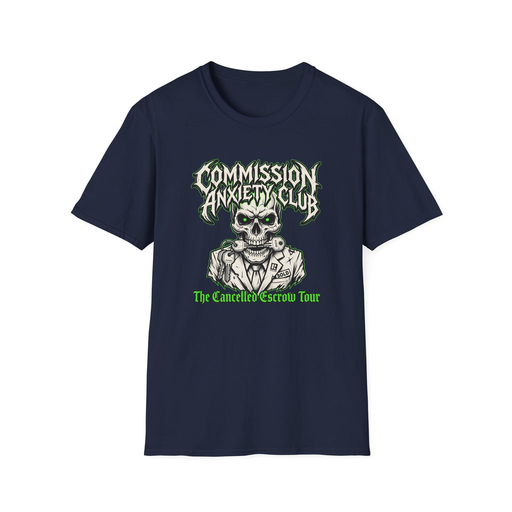 Commission Anxiety Club T‑Shirt — Skull Graphic Tee for Artists & Creators