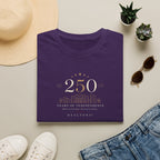 250th Anniversary T-Shirt — Minimal Gold '250' Celebration Tee