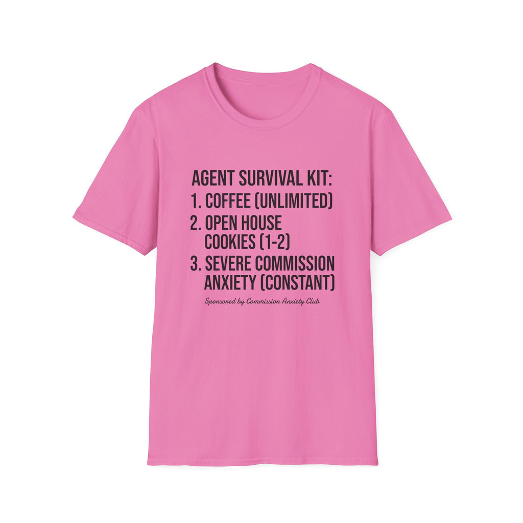 Agent Survival Kit T-Shirt — Funny Real Estate Agent Shirt (Coffee, Open House Cookies)