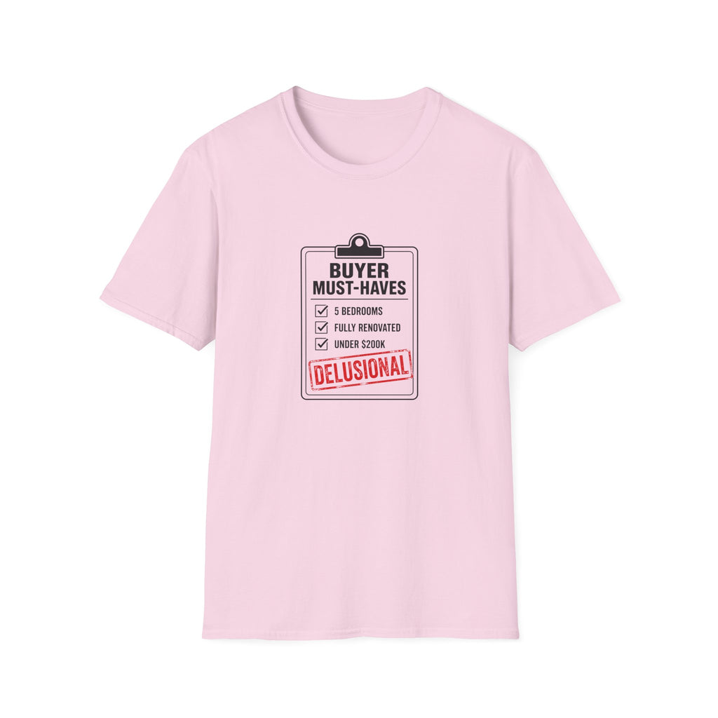 T-Shirt — "Buyer Must-Haves" Real Estate Checklist Graphic Tee