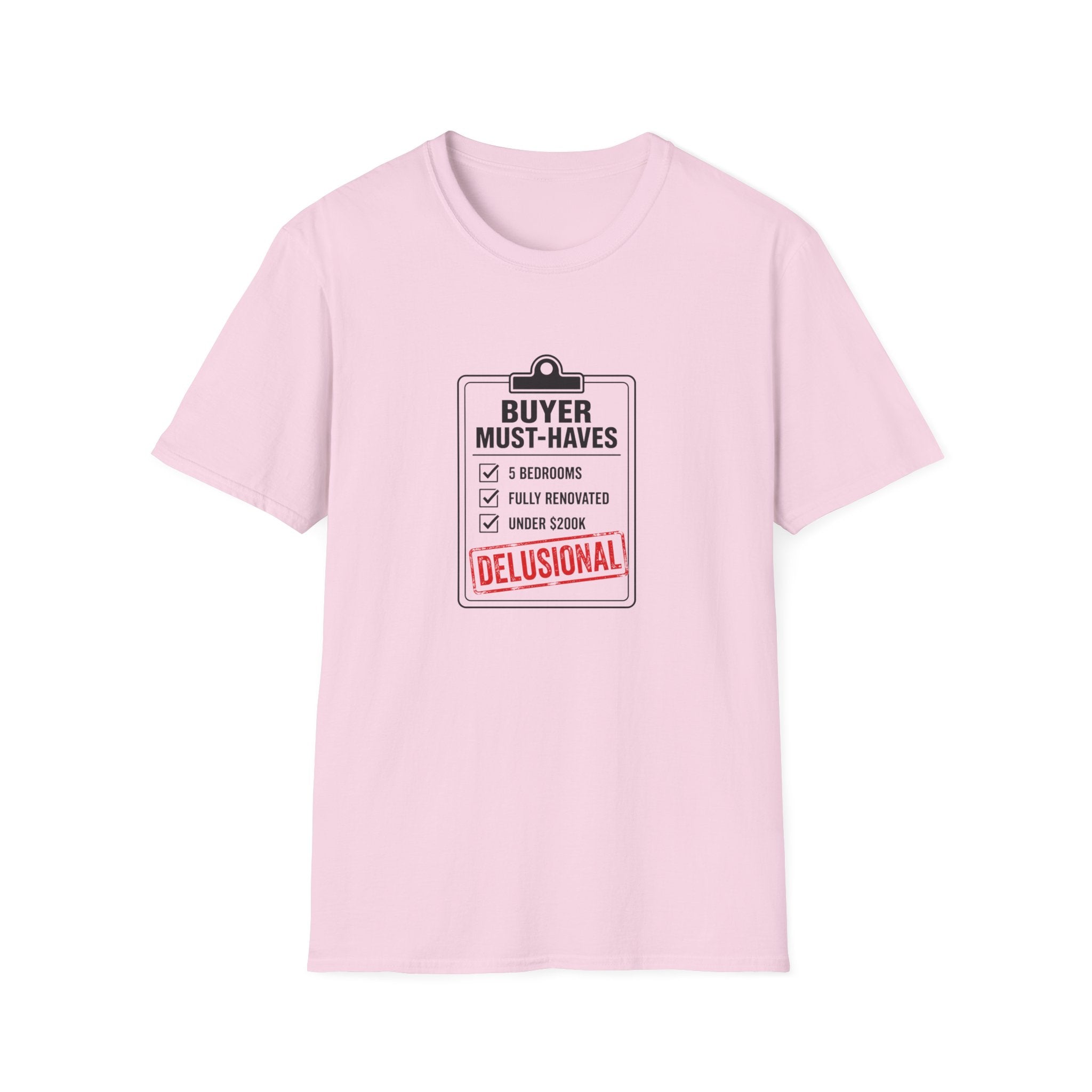 T-Shirt — "Buyer Must-Haves" Real Estate Checklist Graphic Tee