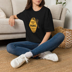 Panic Keychain Graphic T-Shirt — "Commission Anxiety Club" Vintage Badge Tee