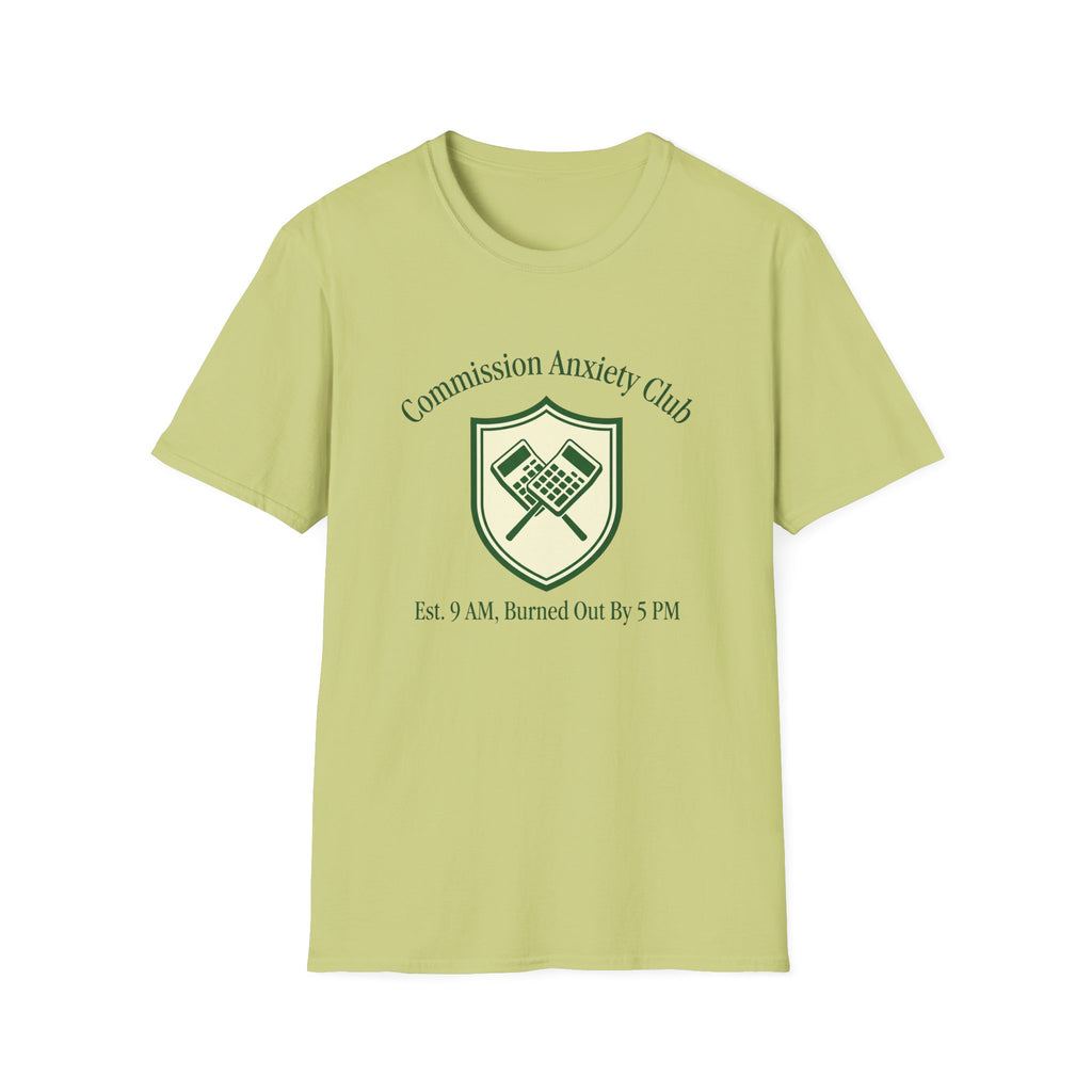 Commission Anxiety Club T‑Shirt — Graphic Art & Finance Humor Tee