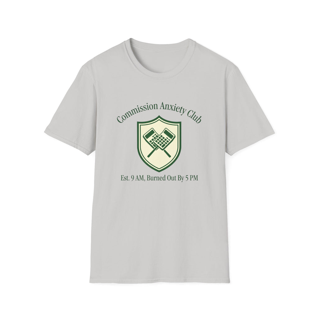Commission Anxiety Club T‑Shirt — Graphic Art & Finance Humor Tee