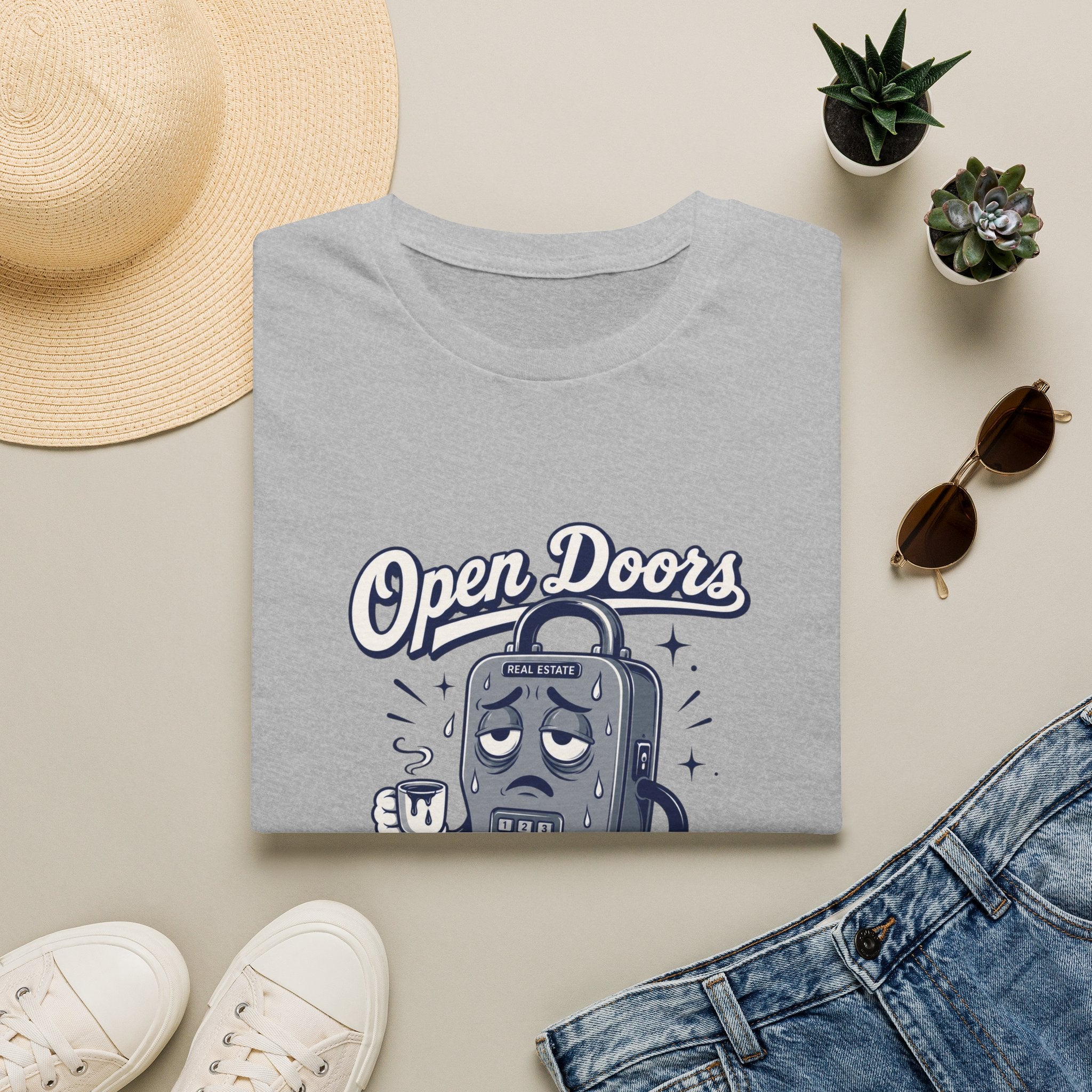 T-shirt Open Doors Close Deals T-Shirt — Real Estate Agent Funny Graphic Tee