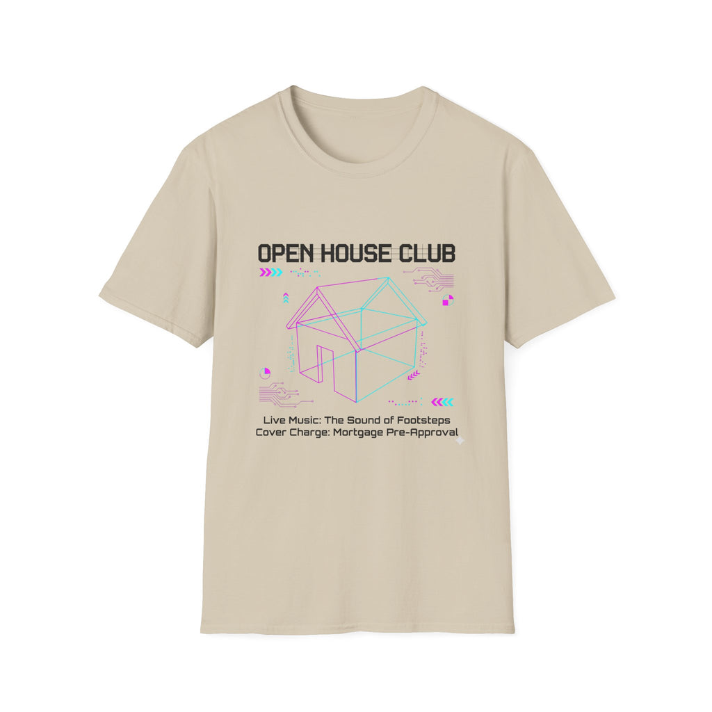 Open House Club Graphic T‑Shirt — Real Estate Agent & Homebuyer Vibe