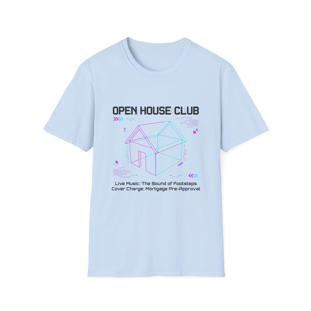Open House Club Graphic T‑Shirt — Real Estate Agent & Homebuyer Vibe