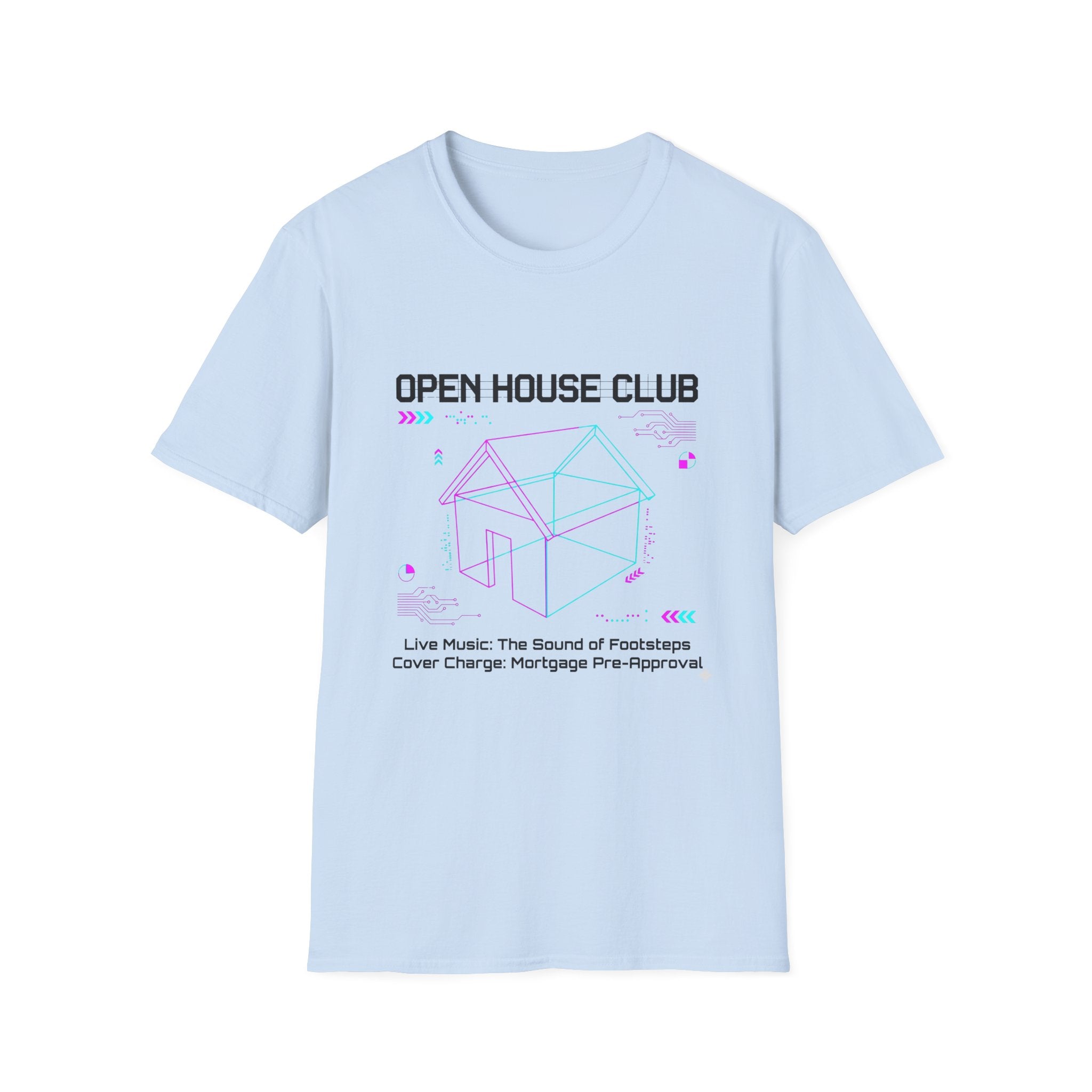 Open House Club Graphic T‑Shirt — Real Estate Agent & Homebuyer Vibe