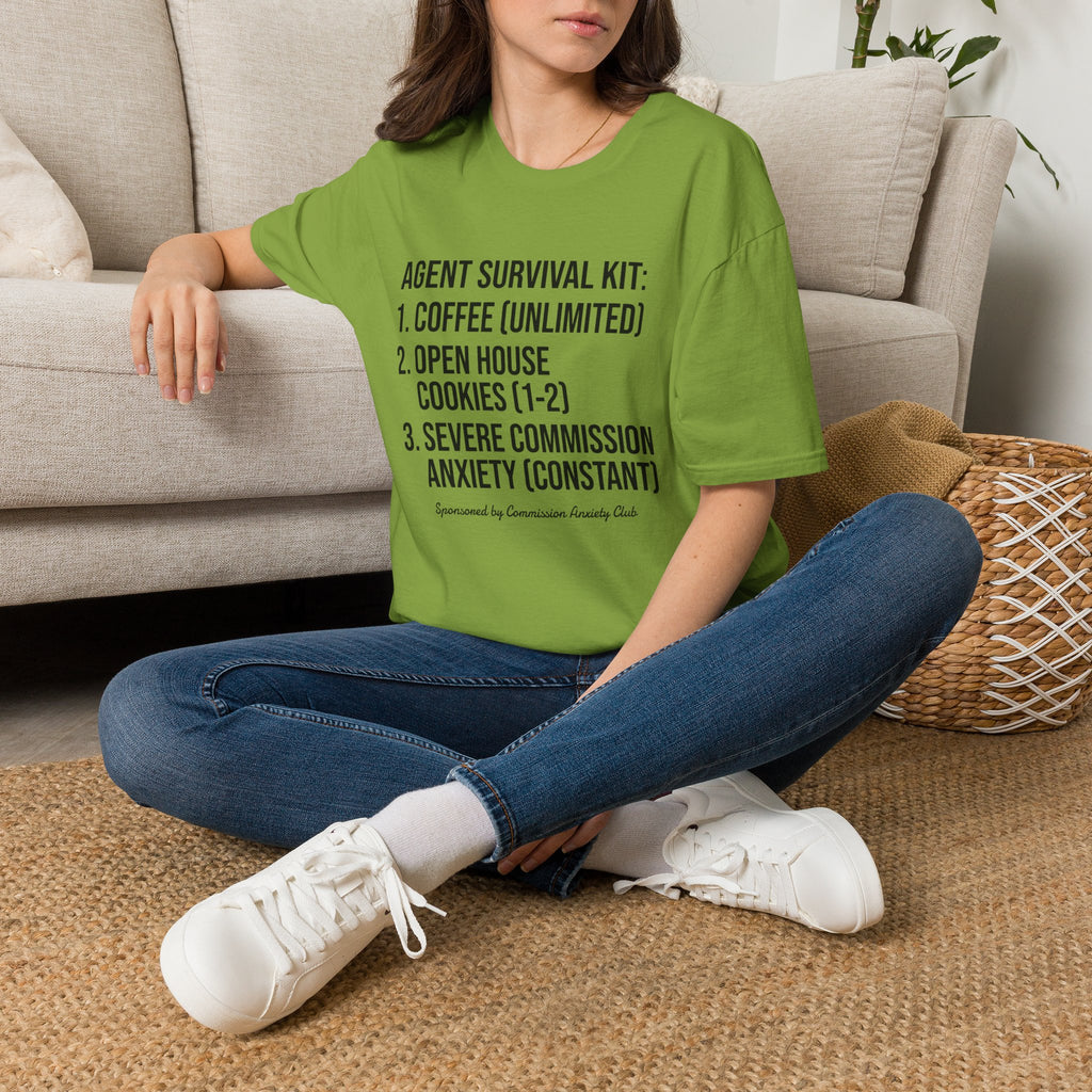 Agent Survival Kit T-Shirt — Funny Real Estate Agent Shirt (Coffee, Open House Cookies)