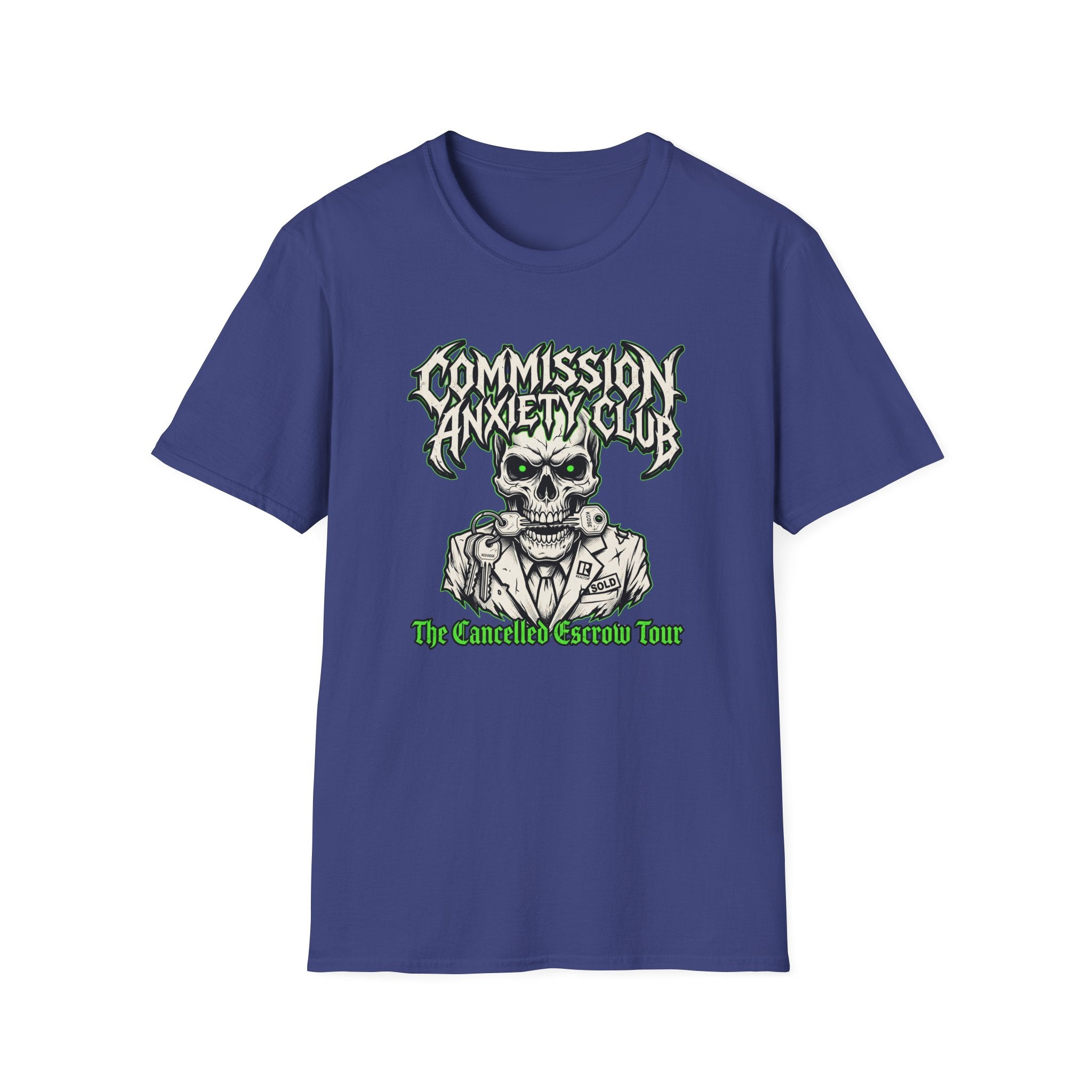 Commission Anxiety Club T‑Shirt — Skull Graphic Tee for Artists & Creators