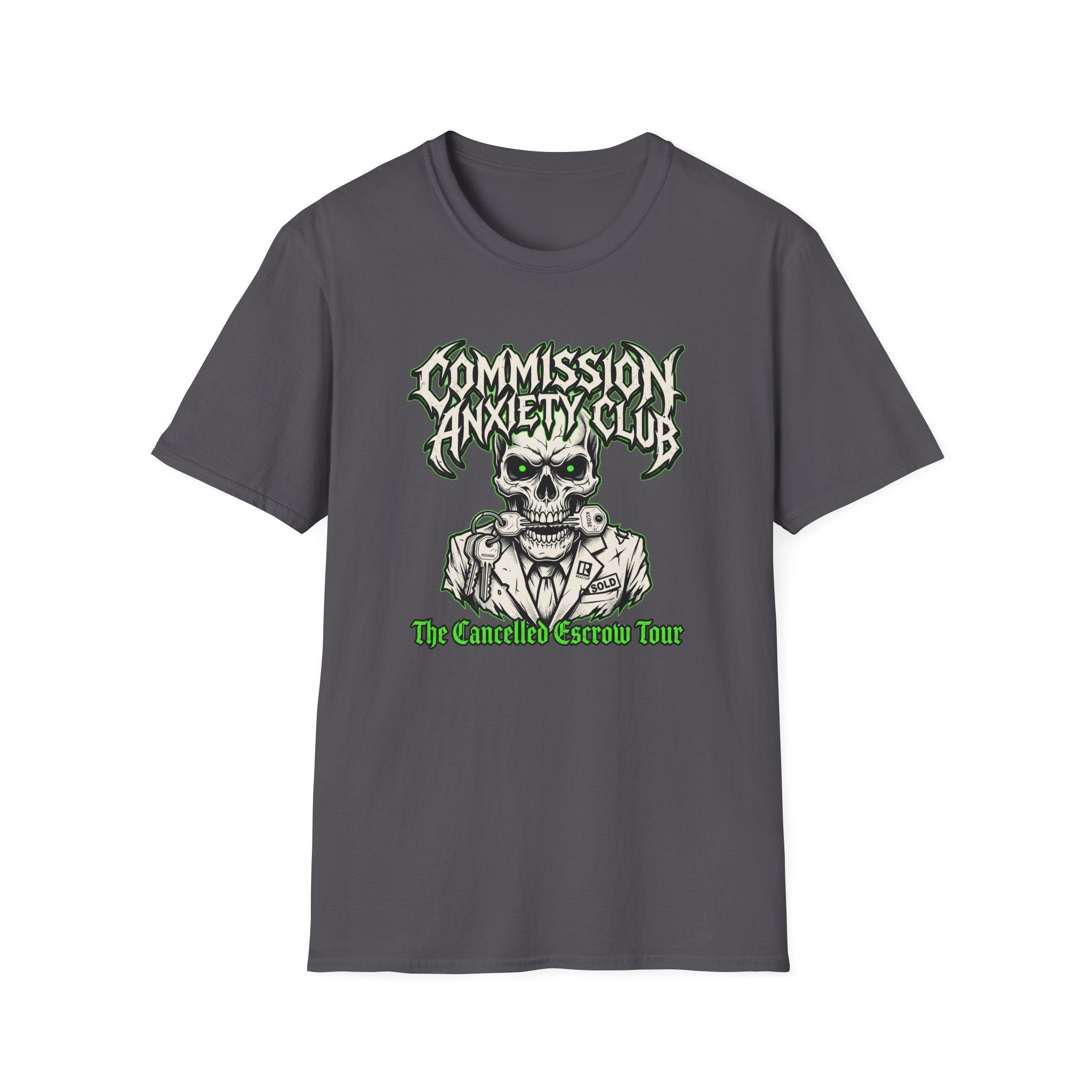 Commission Anxiety Club T‑Shirt — Skull Graphic Tee for Artists & Creators
