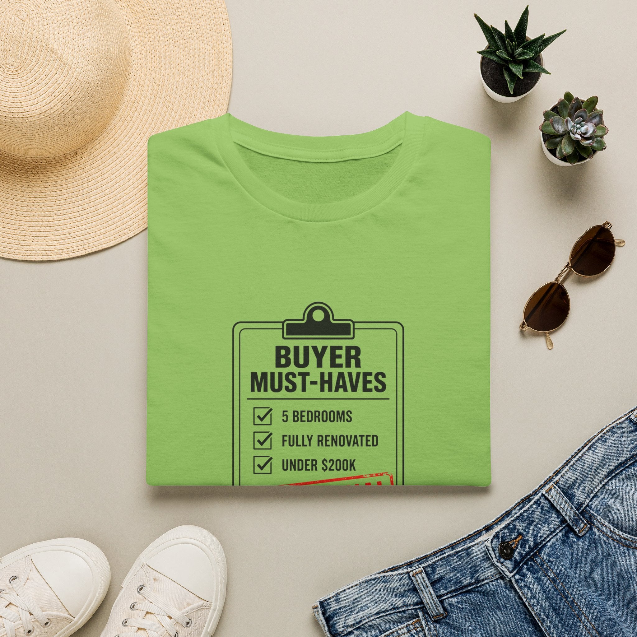 T-Shirt — "Buyer Must-Haves" Real Estate Checklist Graphic Tee