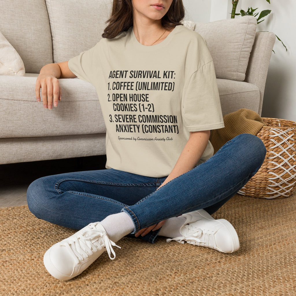 Agent Survival Kit T-Shirt — Funny Real Estate Agent Shirt (Coffee, Open House Cookies)
