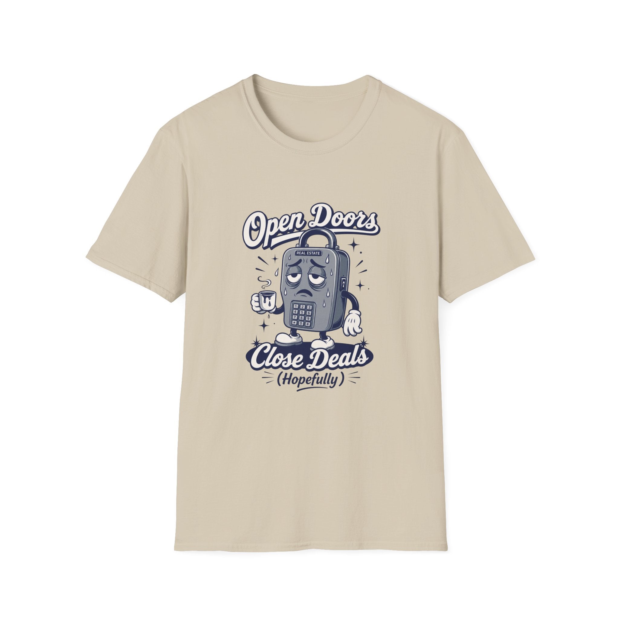 T-shirt Open Doors Close Deals T-Shirt — Real Estate Agent Funny Graphic Tee