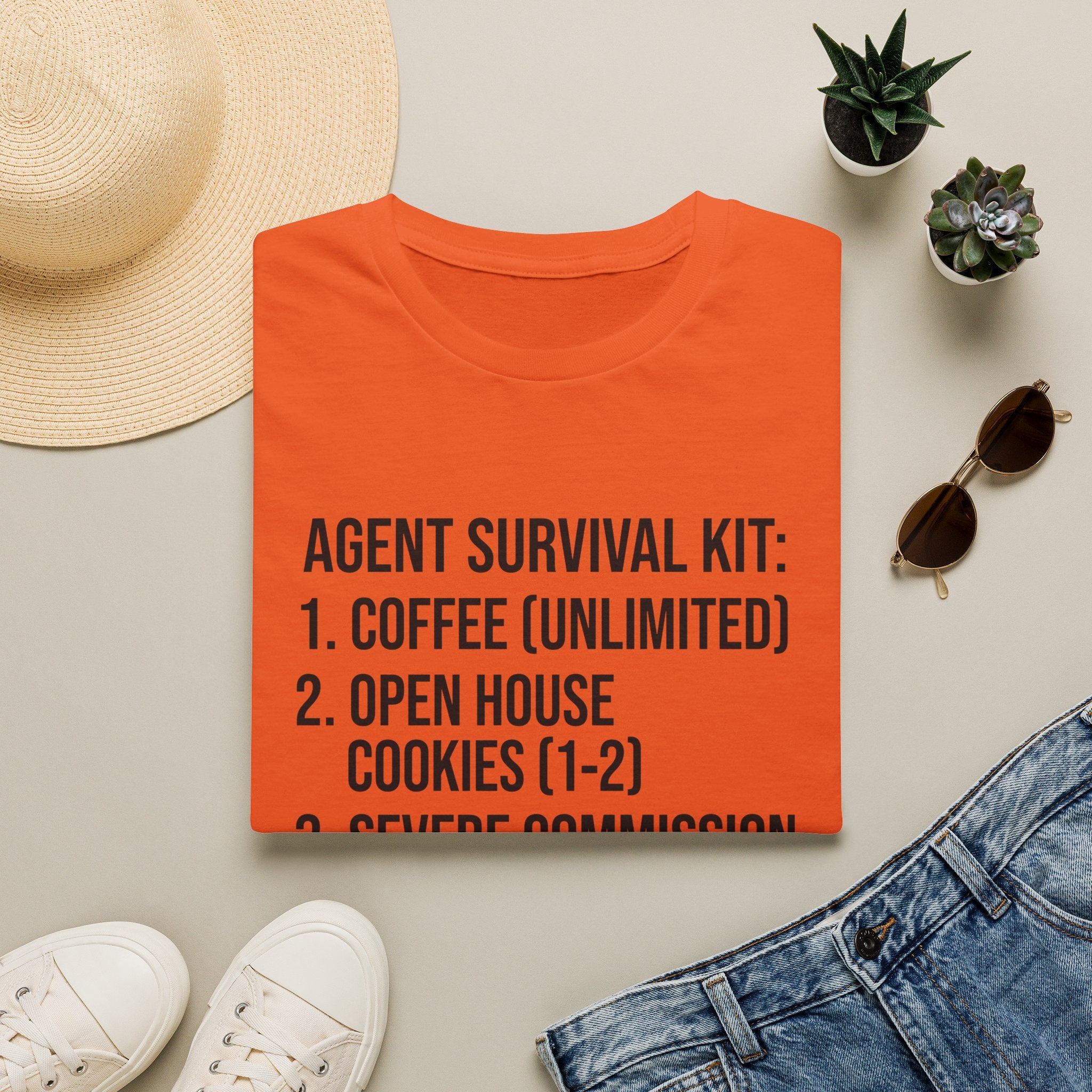 Agent Survival Kit T-Shirt — Funny Real Estate Agent Shirt (Coffee, Open House Cookies)