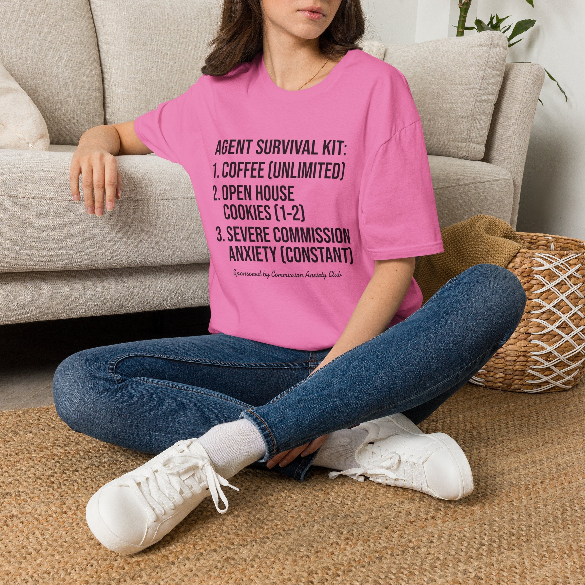 Agent Survival Kit T-Shirt — Funny Real Estate Agent Shirt (Coffee, Open House Cookies)