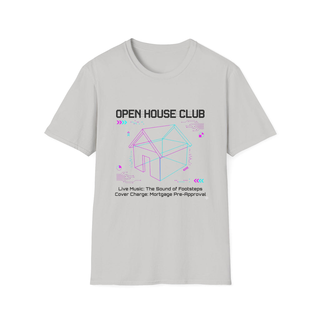 Open House Club Graphic T‑Shirt — Real Estate Agent & Homebuyer Vibe