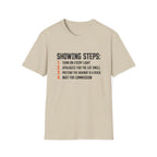 Showing Steps T-Shirt — Funny Real Estate Agent Shirt ("Turn On Every Light, Apologize for the Cat Smell")