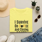 I Survive On Coffee And Closing Costs T-Shirt — Real Estate Agent Coffee Tee