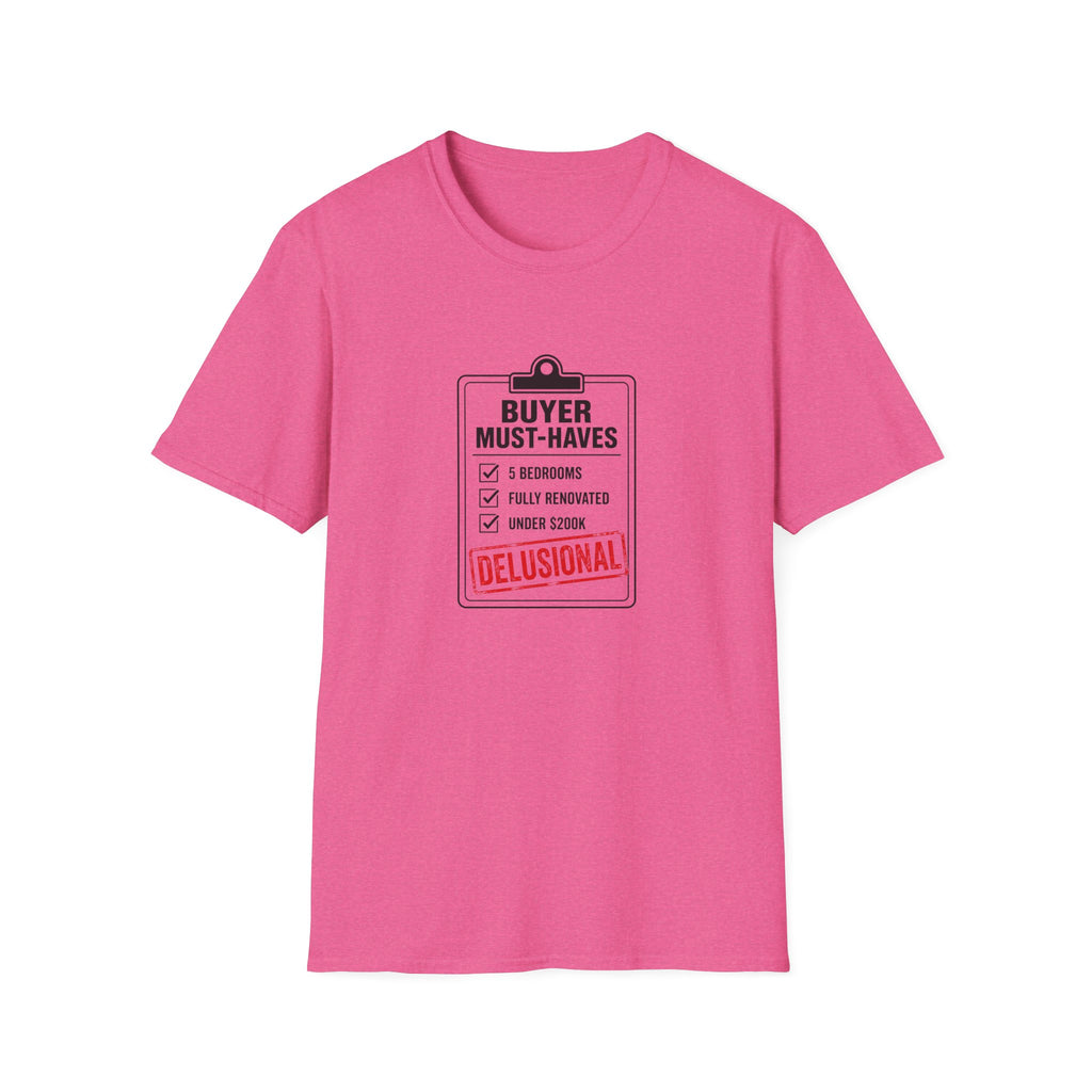 T-Shirt — "Buyer Must-Haves" Real Estate Checklist Graphic Tee