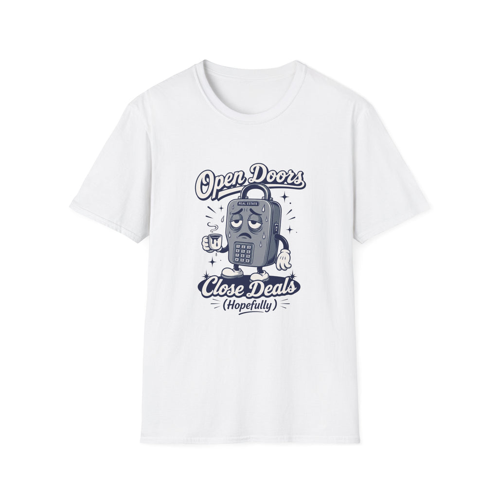 T-shirt Open Doors Close Deals T-Shirt — Real Estate Agent Funny Graphic Tee