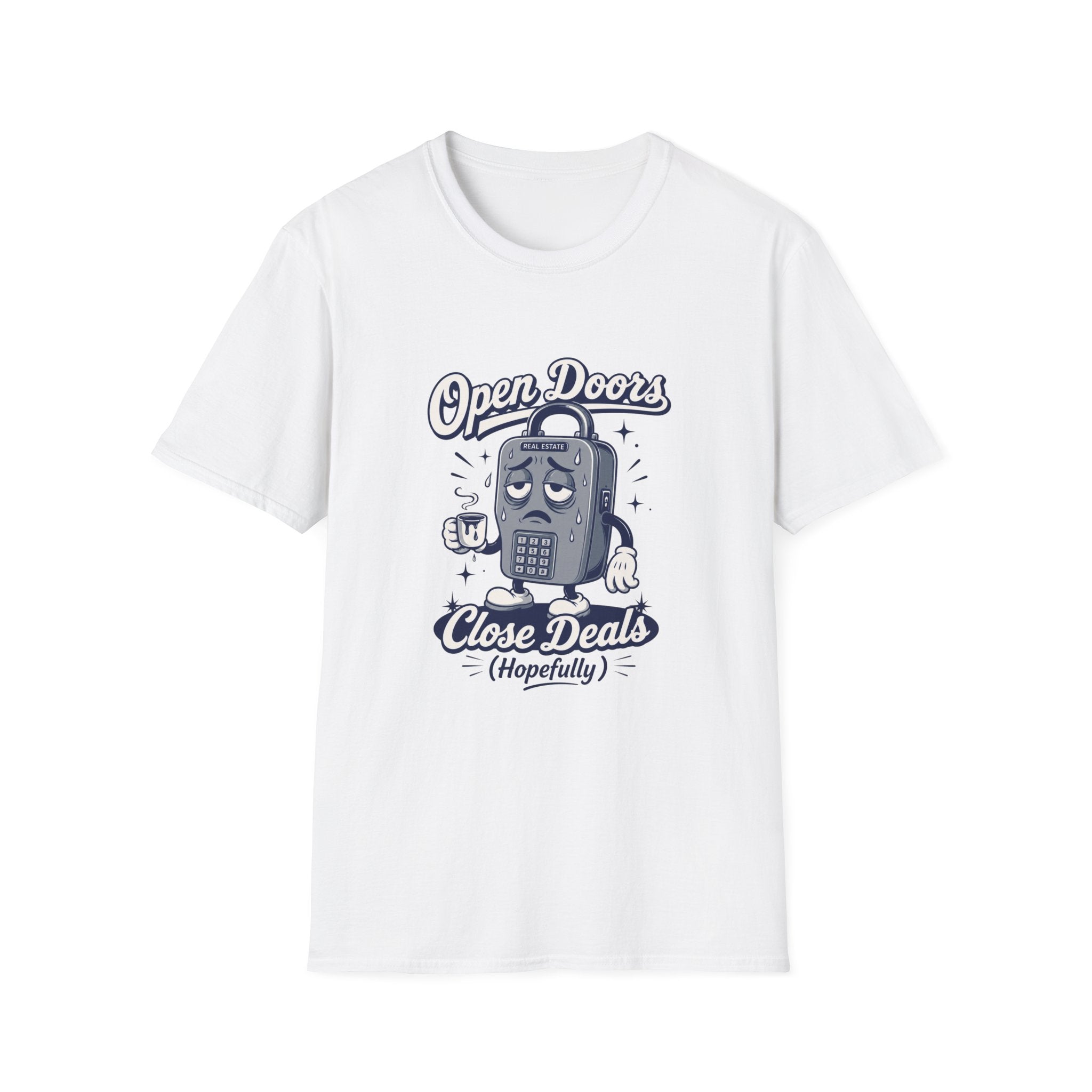 T-shirt Open Doors Close Deals T-Shirt — Real Estate Agent Funny Graphic Tee