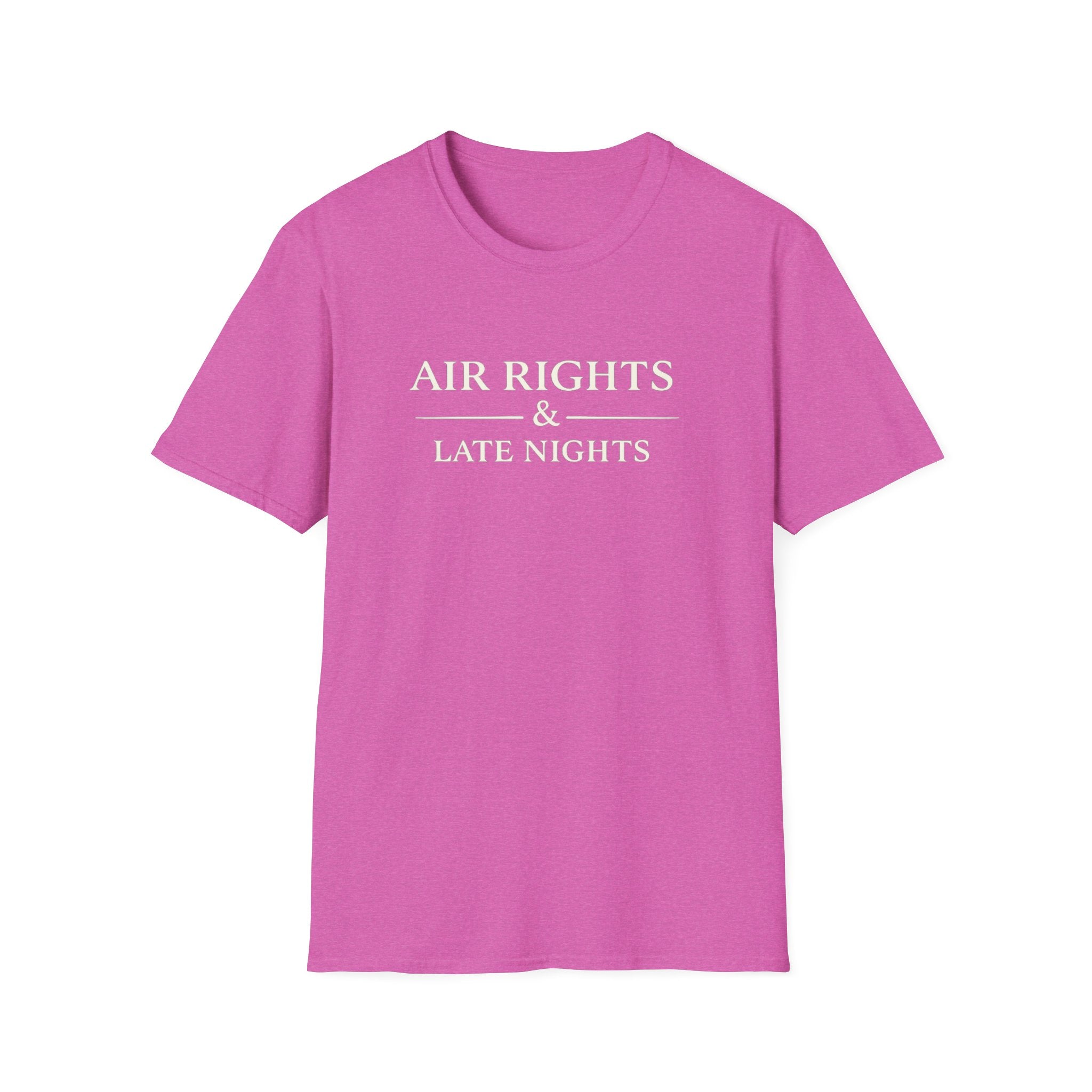 Air Rights & Late Nights T‑Shirt — Vintage Minimalist Typography Tee for Night Owls