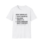 Agent Survival Kit T-Shirt — Funny Real Estate Agent Shirt (Coffee, Open House Cookies)