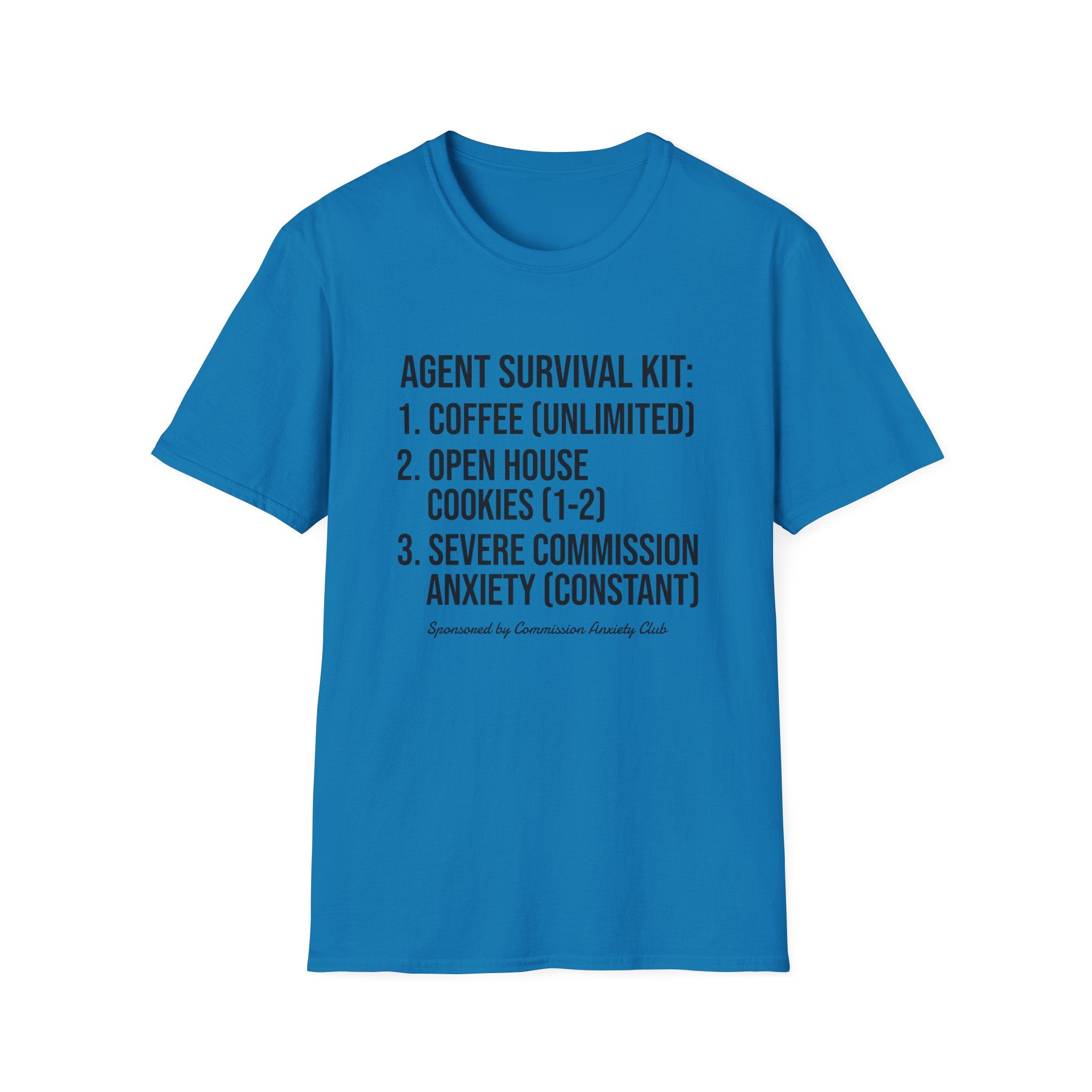 Agent Survival Kit T-Shirt — Funny Real Estate Agent Shirt (Coffee, Open House Cookies)