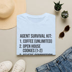 Agent Survival Kit T-Shirt — Funny Real Estate Agent Shirt (Coffee, Open House Cookies)
