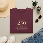 250th Anniversary T-Shirt — Minimal Gold '250' Celebration Tee