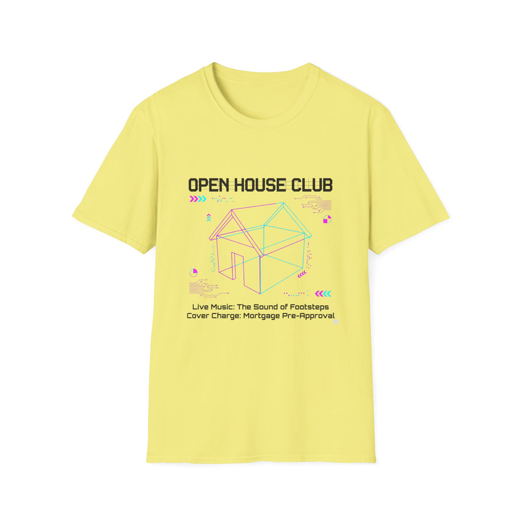 Open House Club Graphic T‑Shirt — Real Estate Agent & Homebuyer Vibe