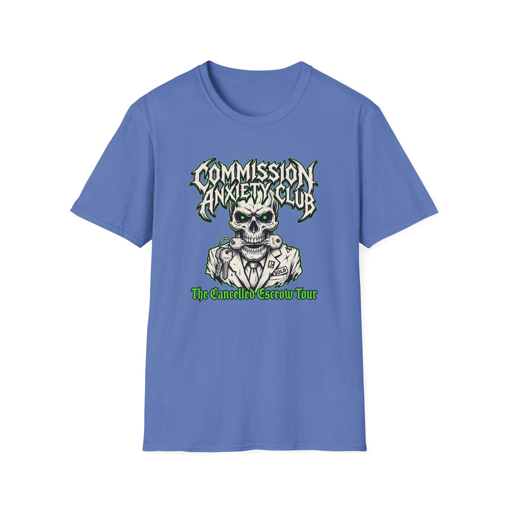 Commission Anxiety Club T‑Shirt — Skull Graphic Tee for Artists & Creators