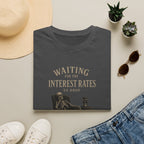 Waiting for the Interest Rates to Drop T‑Shirt — Funny Skeleton Financial Humor Tee