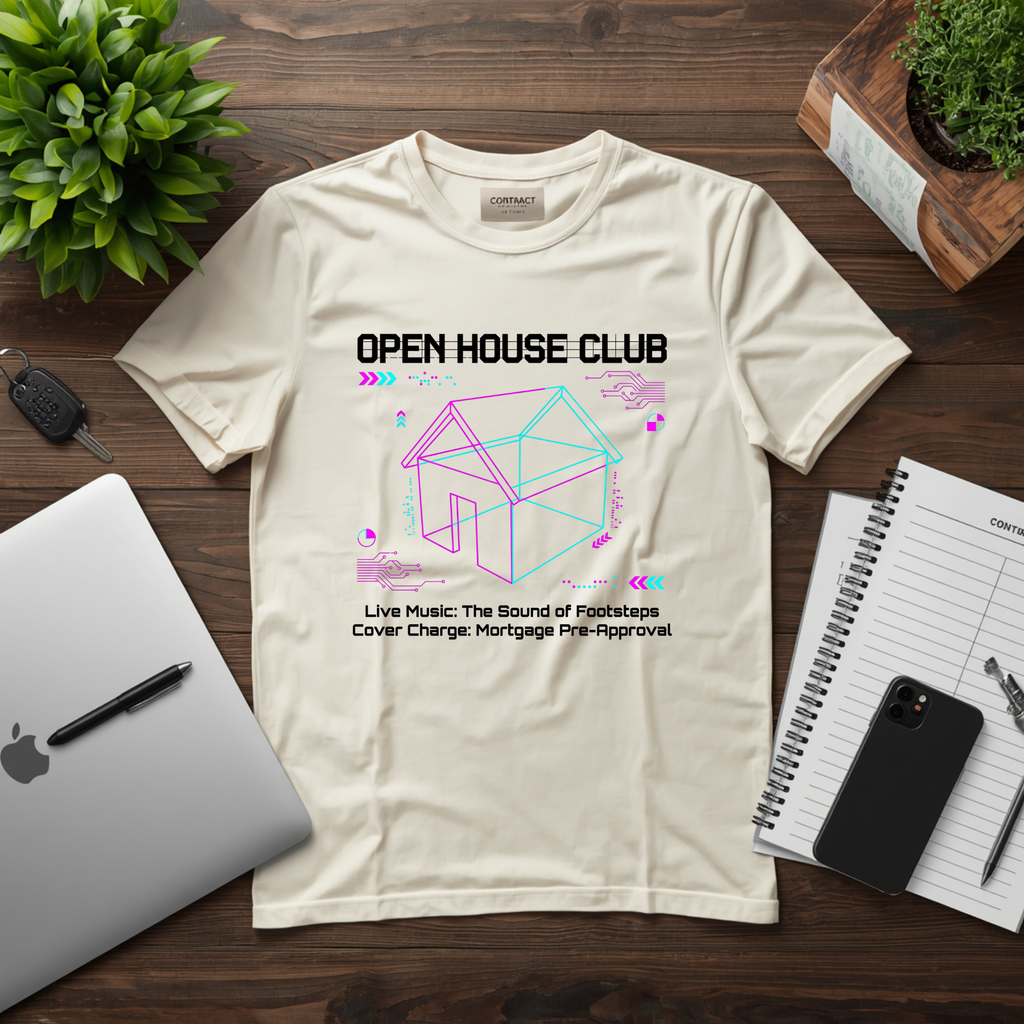 Open House Club Graphic T‑Shirt — Real Estate Agent & Homebuyer Vibe