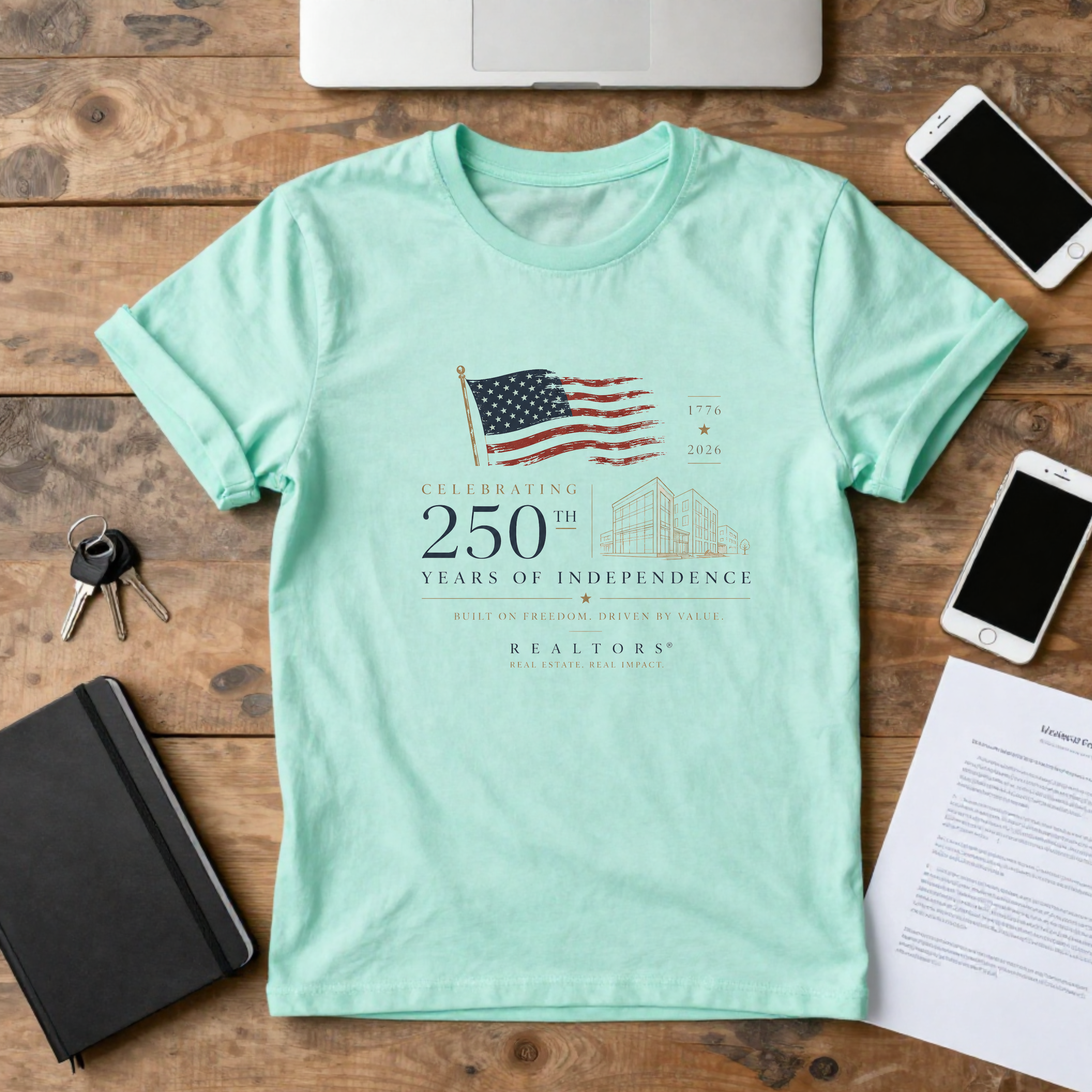 T‑Shirt — 250th Independence Anniversary American Flag Commemorative Tee