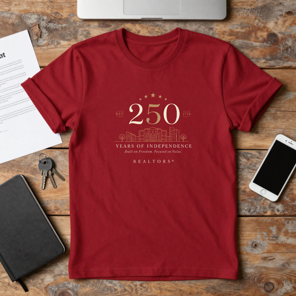 25th Anniversary T-Shirt — Minimal Gold '25' Celebration Tee